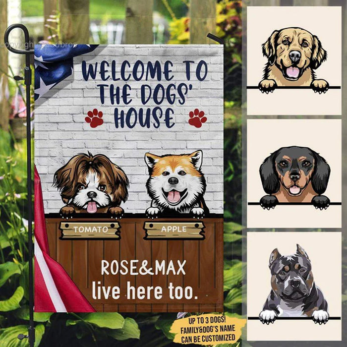 Welcome To The Dogs House Personalized Custom Dog Garden Flag