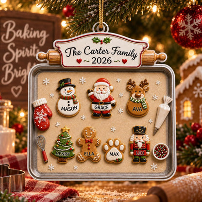 Personalized Christmas Cookie Tray Acrylic Ornament, Custom Family & Pet Name Christmas Tree Decoration 686893 WFD