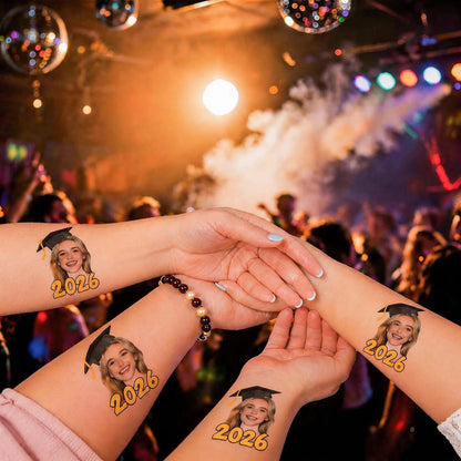 Graduation Face Temporary Tattoo | Personalized Temporary Tattoos | Custom Photo Tattoos | Bachelorette Party Favors Tattoos 684955