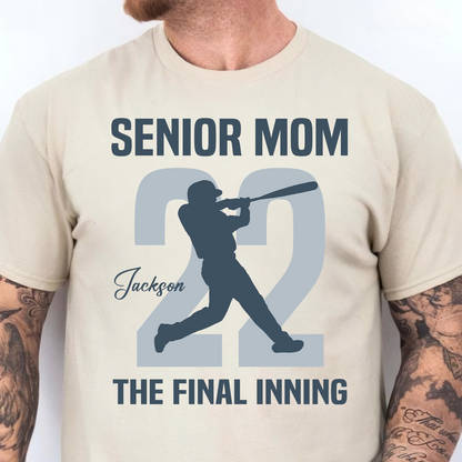 Custom Name Senior Baseball Pitcher Mom Shirt, Personalized Family Tee For Baseball Mama, Mother's Day Gift Shirt 684837