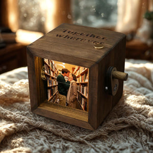 Couple Photo Flipbook Frame, Personalized Photo Box With Light, Picture Box Anniversary Gift For Her, Gift For Him, Valentine's Gift 683866