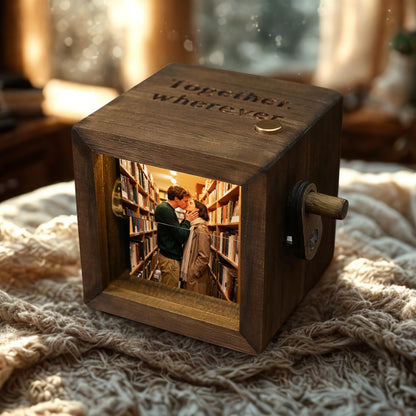 Couple Photo Flipbook Frame, Personalized Photo Box With Light, Picture Box Anniversary Gift For Her, Gift For Him, Valentine's Gift 683866