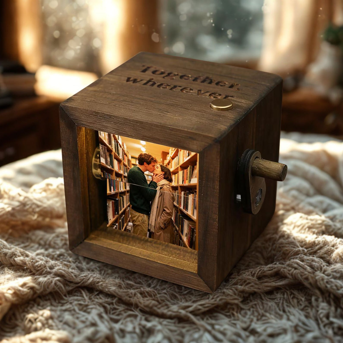 Couple Photo Flipbook Frame, Personalized Photo Box With Light, Picture Box Anniversary Gift For Her, Gift For Him, Valentine's Gift 683866