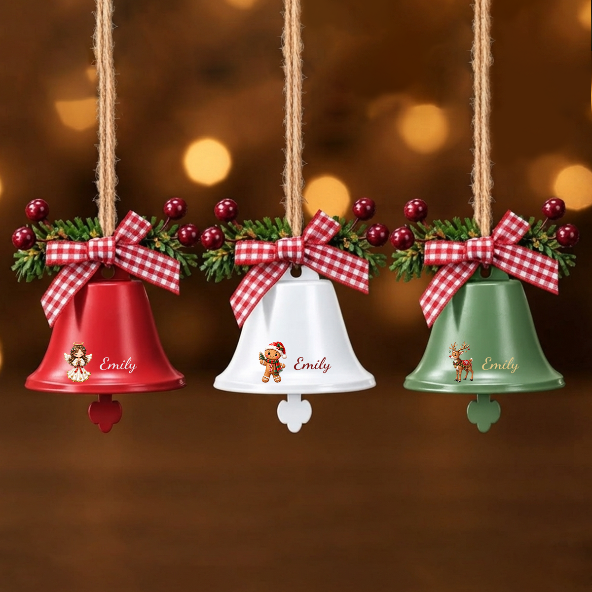 Personalized Christmas Bell Ornament, Custom Name Holiday Tree Decoration, Family Christmas Gift 686607