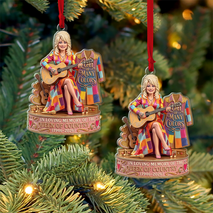 Coat Of Many Colors Dolly Parton Memorial Acrylic Ornament, Queen Of Country Christmas Ornament 686199
