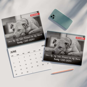 Once By My Side Forever In My Heart Photo Dog Memorial Calendar 2026 | Personalized Custom Pet Lovers Wall Calendar 683368