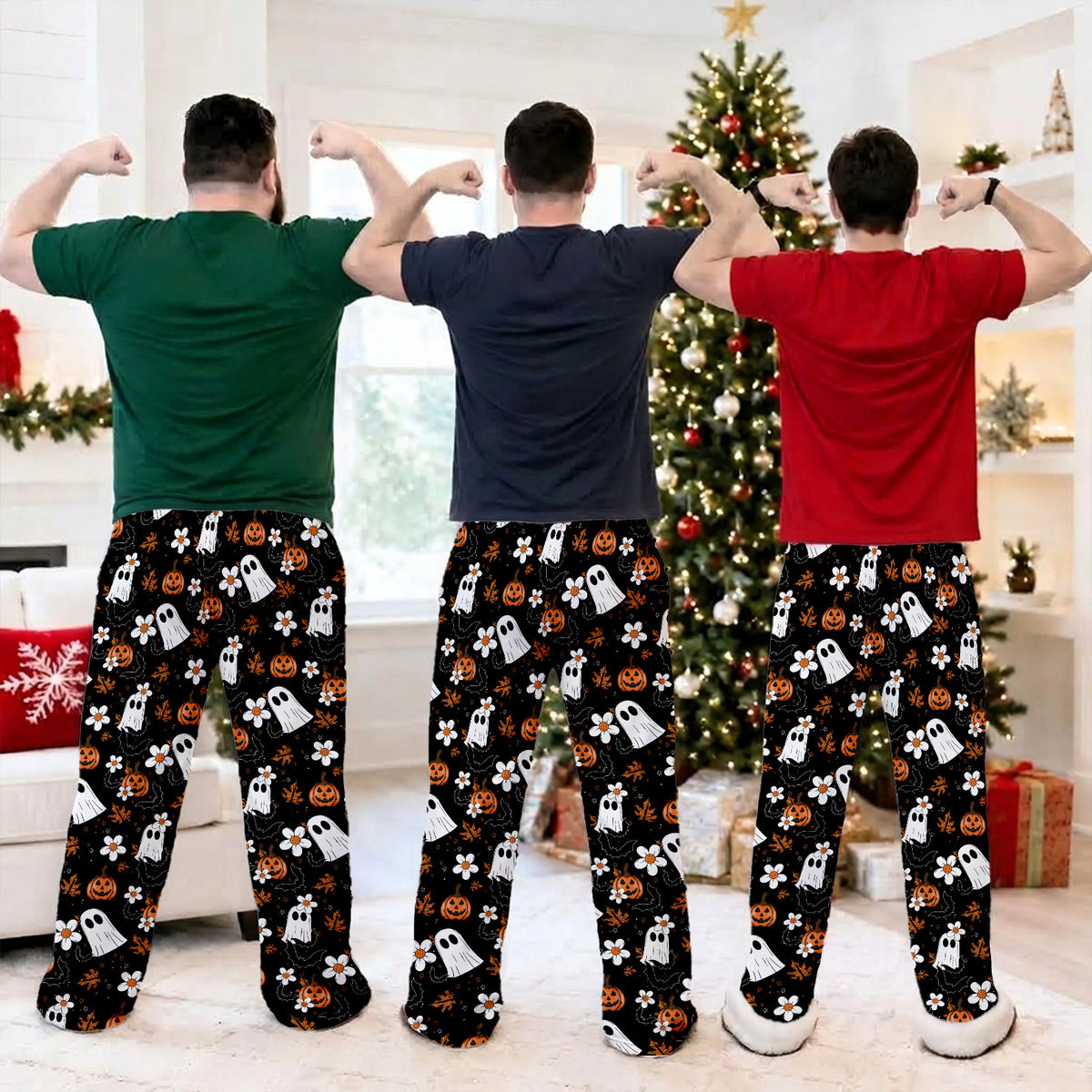 Ghost Pumpkin Halloween Pajamas Pants, Cute Spooky Lounge, Halloween Gift For Family 686205