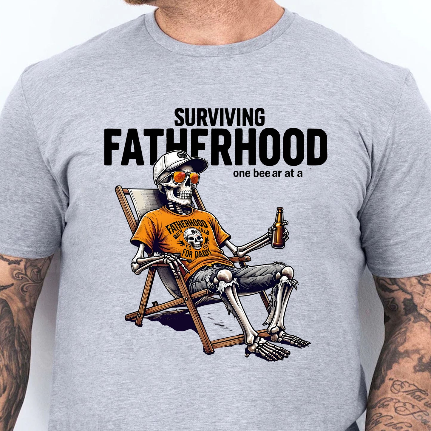 Surviving Fatherhood One Beer At A Time Shirt | Funny Skeleton Shirt | Father's Day Gift | Gift for Dad, Husband 682293