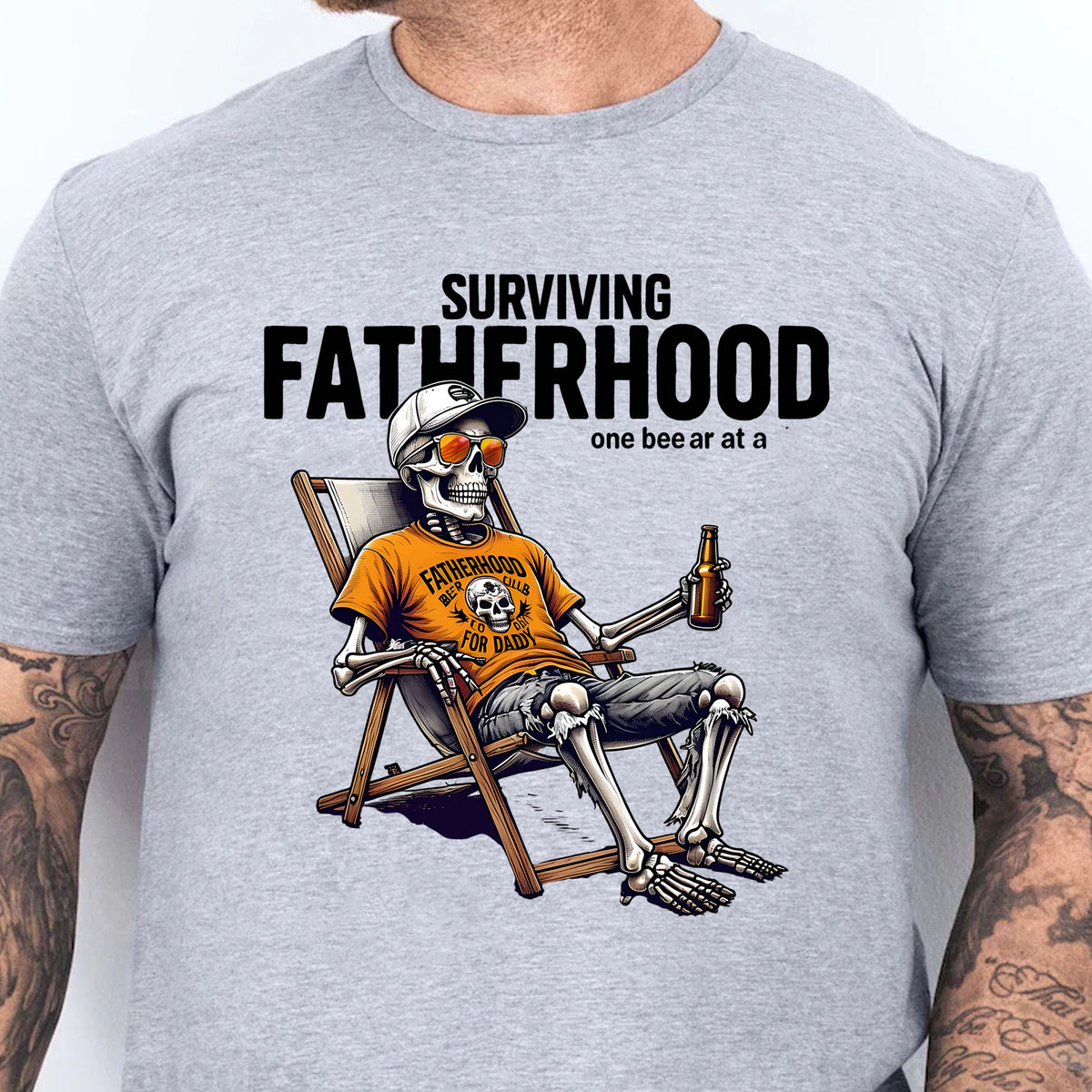 Surviving Fatherhood One Beer At A Time Shirt | Funny Skeleton Shirt | Father's Day Gift | Gift for Dad, Husband 682293