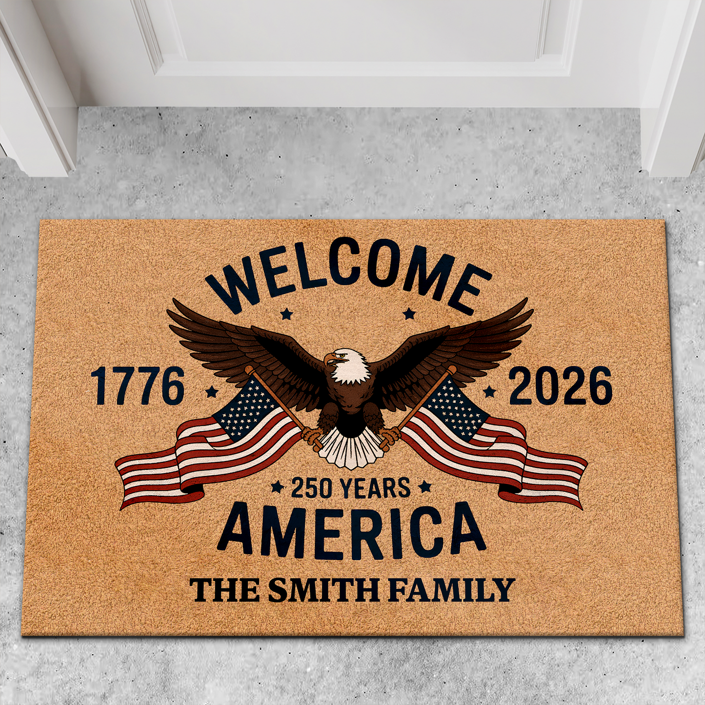 America 250 Years Anniversary Doormat | Patriotic 1776–2026 Semiquincentennial Eagle House Decor 684661