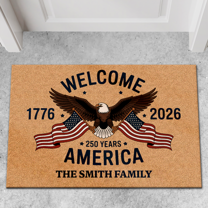 America 250 Years Anniversary Doormat | Patriotic 1776–2026 Semiquincentennial Eagle House Decor 684661
