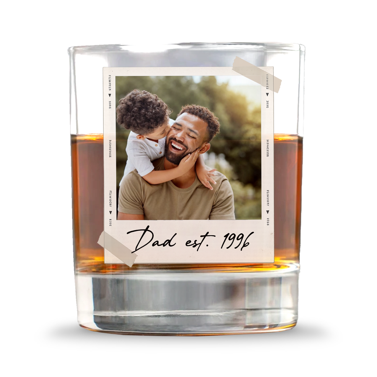 Custom Photo Whiskey Glass Gift For Dad | Personalized Father's Day Gift 685110