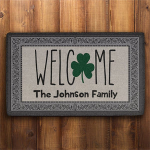 Welcome Clover Personalized Custom Doormat