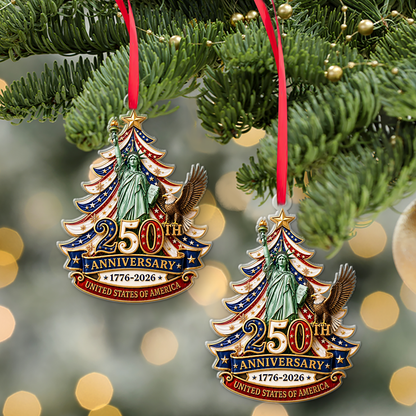 USA 250th Anniversary Acrylic Ornament, 1776-2026 Patriotic Christmas Ornament 686112
