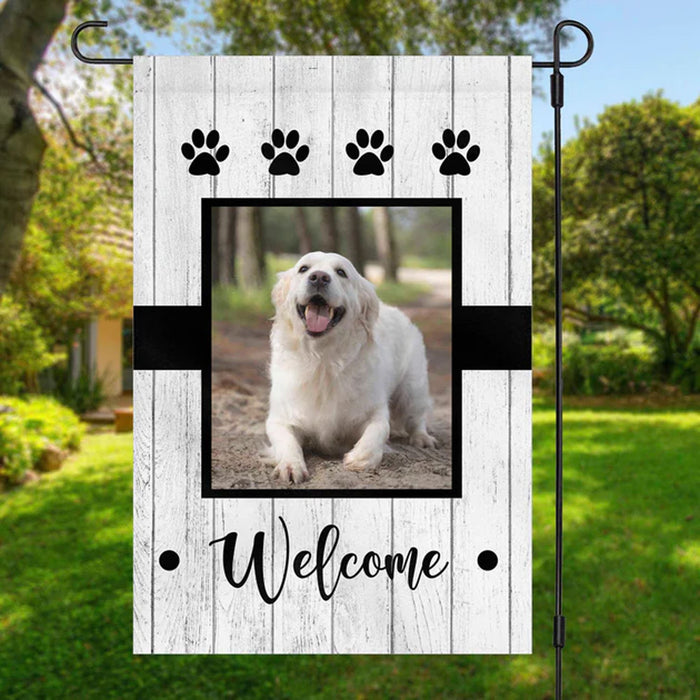 Dog Welcome Personalized Custom Photo Garden Flag H178