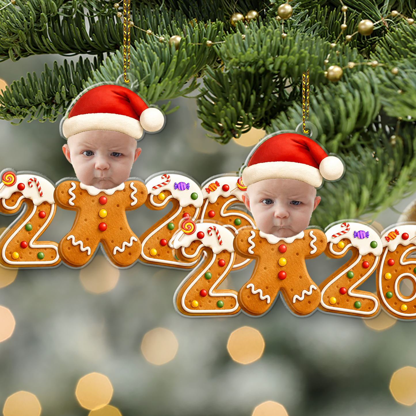 Custom Photo Gingerbread Acrylic Ornament, Funny Baby Ornament, Christmas Keepsake Gift 685950