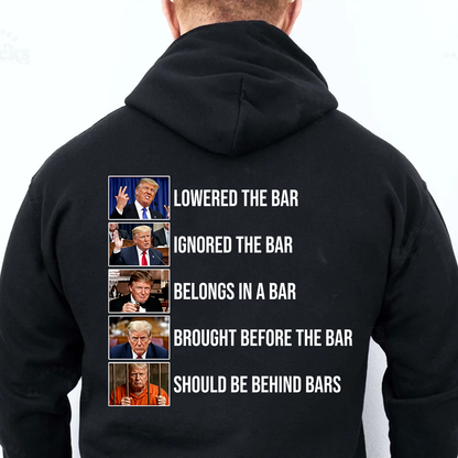Funny Anti Trump Lowered The Bar To Behind Bars Backside Dark Shirt, Funny Quote Tee 685741