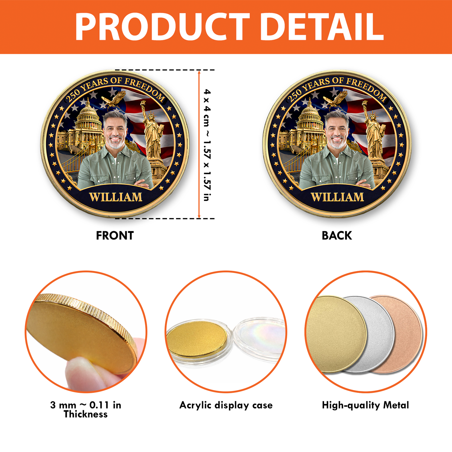 USA 250 Years Of Freedom Commemorative Coin | Patriotic Celebration 4th Of July Coin 684723