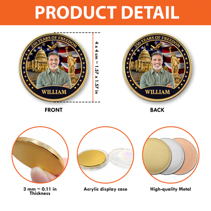 USA 250 Years Of Freedom Commemorative Coin | Patriotic Celebration 4th Of July Coin 684723