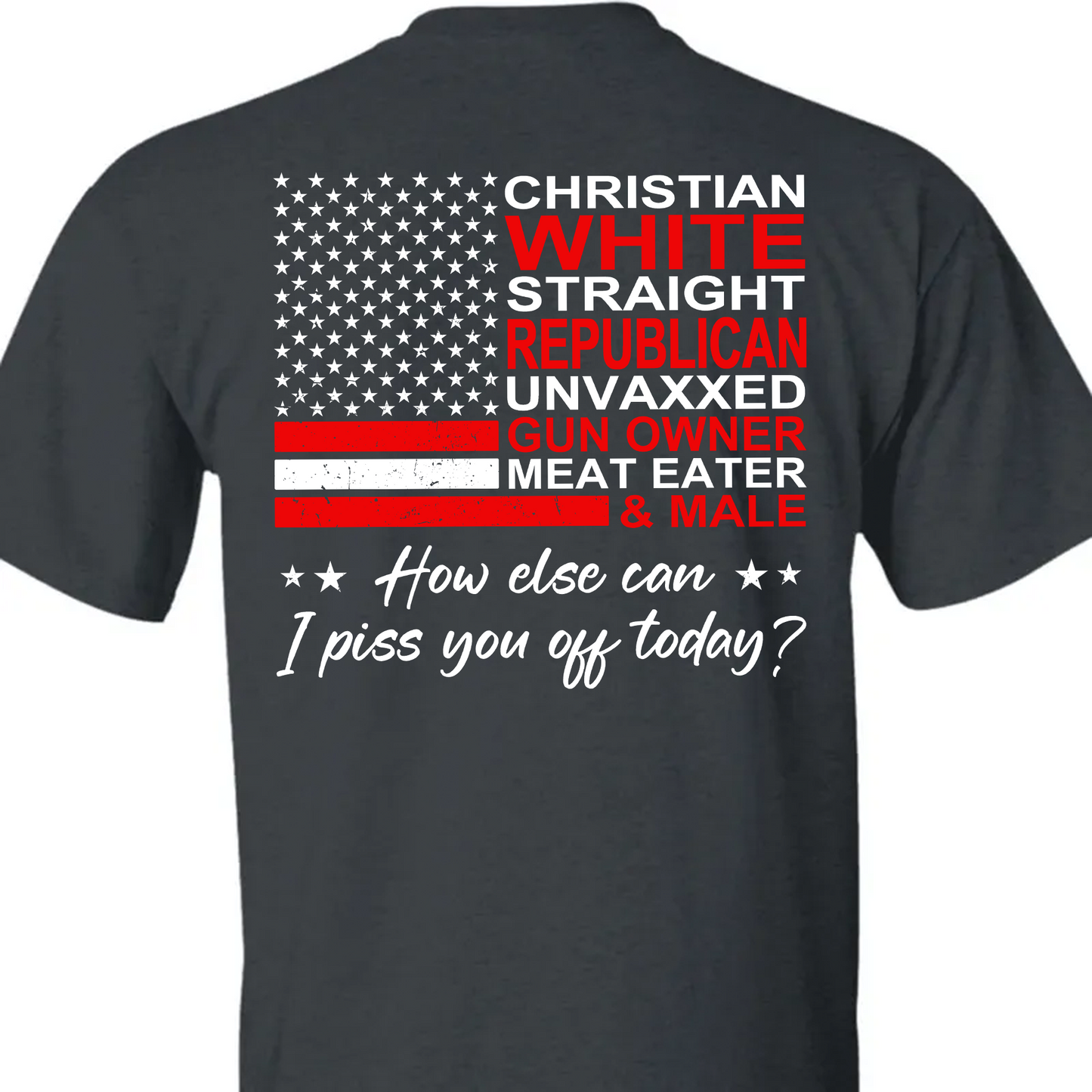 Christian White Straight Republican Shirt | Donald Trump Homage Shirt | Donald Trump Fan Backside Shirt T939 - GOP