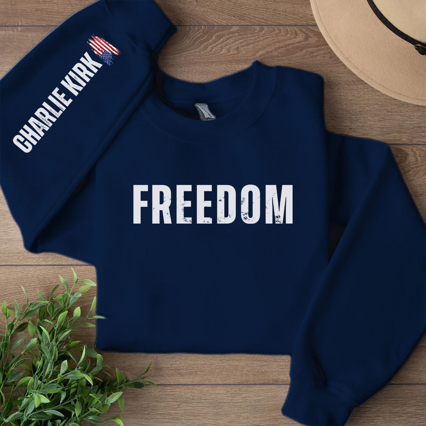 Freedom Charlie Kirk Memorial Sweatshirt | Charlie Kirk Sleeve Right Print Sweater | Human Rights Apparel 682917