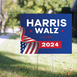 Harris Walz 2024 Harris Walz Yard Sign 17.5" X 13.5" Corrugated Plastic Kamala Harris Tim Waltz 2024 Lawn Sign with Stakes Double Sided Harris for President 2024 Sign (Dark Blue)