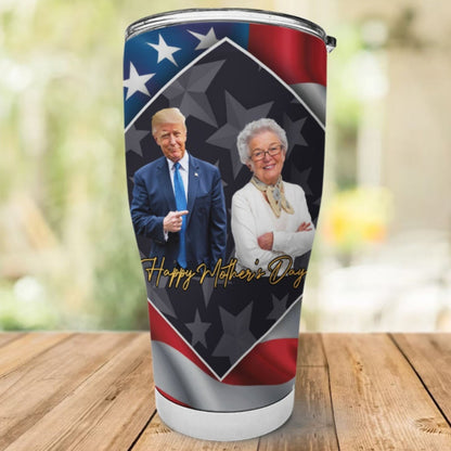 My Mom Stand With Trump Custom Photo Curved Tumbler, Personalized Tumbler 30oz, Mother's Day Gift For Mom, Gift For Wife 682000 - GOP