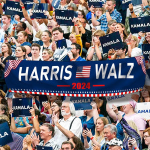 Kamala Harris Tim Walz 2024 Banner,Harris Tim Walz for President 2024 Flag Large Banner Outdoor Decorations Kamala Harris Waltz for the People Garden Banner Sign Yard Advertising Hanging Decor 98X18" Blue