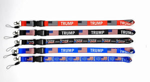 5/10/50Pcs TRUMP American Flag Logo Lanyards Sports Mobile Phone Keychain Strap ID Card Badge Holder DIY Hang Rope Keyrings Gift