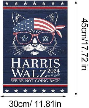 Kamala Harris Waltz Garden Flag, Harris Waltz Yard Sign, Farmhouse House Flag Yard Sign Kamala Harris Waltz Cat Lady Garden Flag Flags Banners for Outdoor