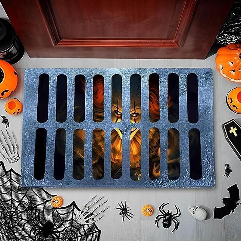 Halloween 3D Illusion Clown Door Mat, Halloween Door Mat, Halloween Clown Sewer Doormat, Horror Movie Clown Halloween Area Rug Decorations Indoor and Outdoor Welcome Doormat (19.7Inx31.5In)