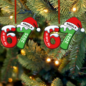 Custom Name and Year 67 Acrylic Ornament | Six Seven Ornament | Funny Christmas Ornament Gift 683645