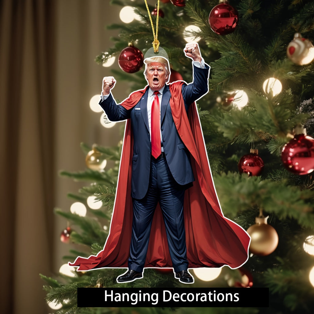 [Hot-Sale] Great Trump Acrylic Christmas & Halloween Decor - Premium Hanging Ornament for Car Interiors & Tree, Perfect Gift for Trump Supporters - 681598