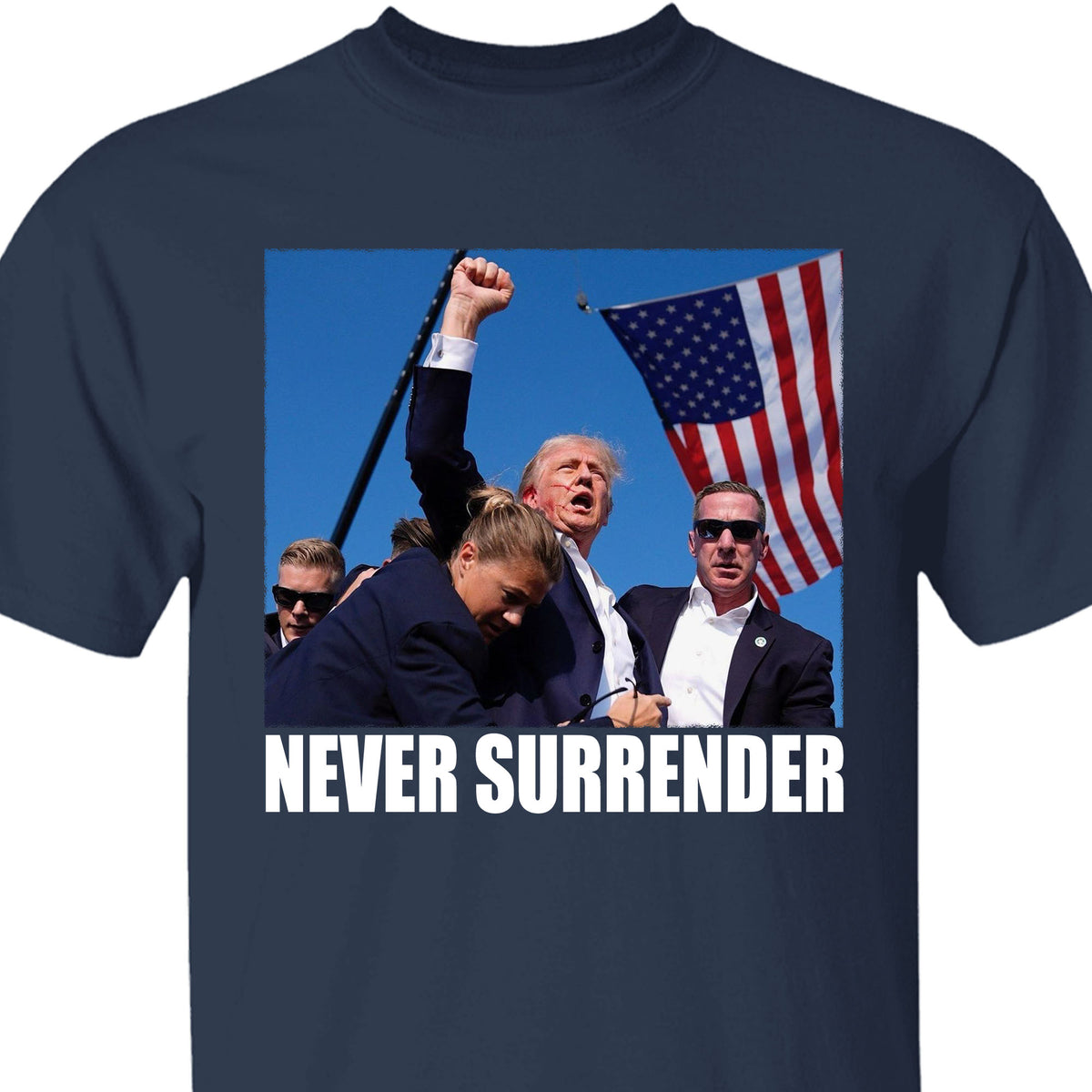 Trump Never Surrender | Trump Fight 2024 Shirt Pennsylvania Rally | Shirt Dark C1121 - GOP