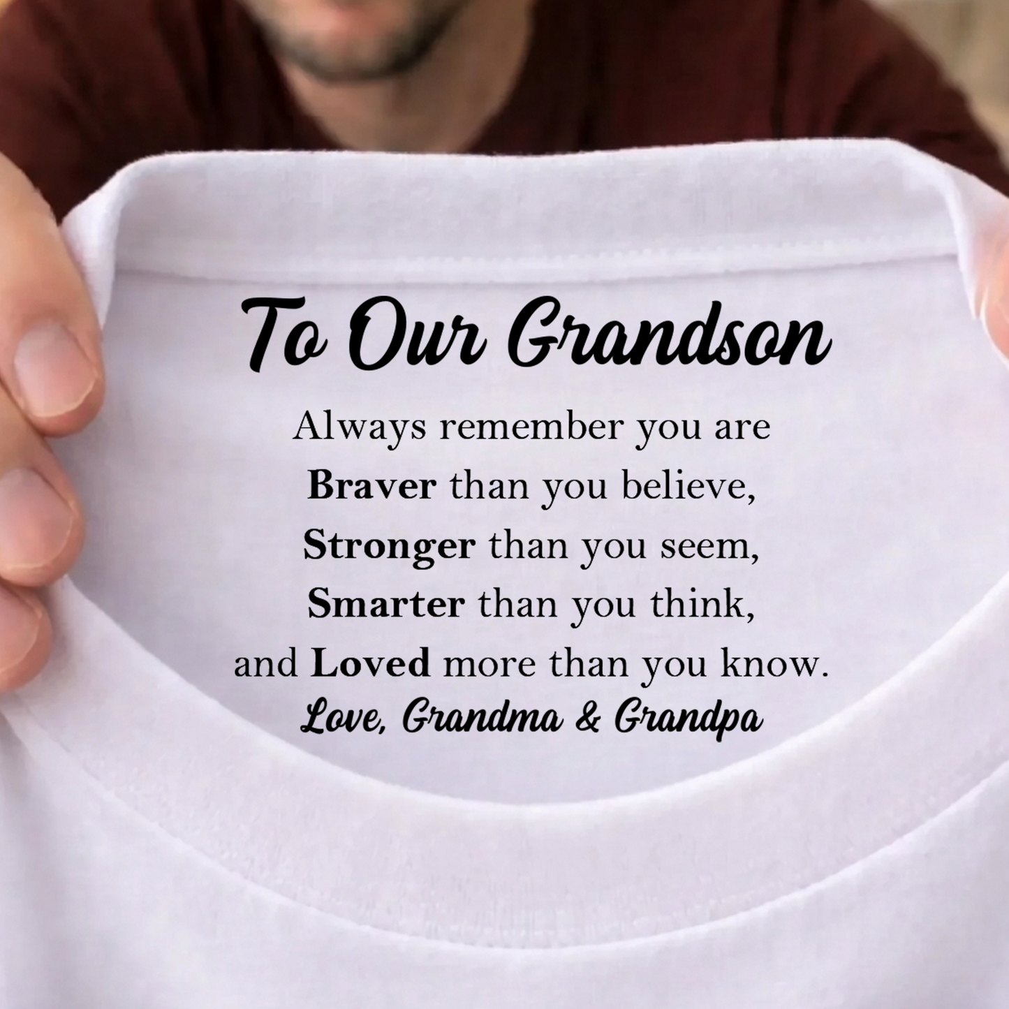 Custom Inside Neck Print Shirt, Personalized Gift For Family, Hidden Message Shirt For Mother's Day 684665