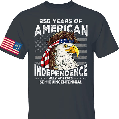 250 Years Of American Flag Shirt | Happy 250th Birthday USA | Patriotic 4th Of July Tee | America 250th Anniversary | Independence Day Front & Sleeve Right Print Shirt 682581