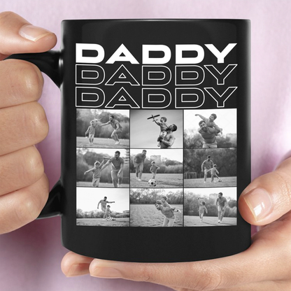 Custom Photo Daddy Black Mug, Father's Day Gift For Dad, Personalized Coffee Mug With Picture 685058