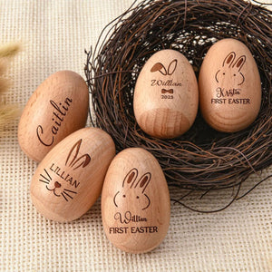 Personalized Wooden Musical Egg | Musical Wooden Easter Egg Shakers | Custom Easter Gift | Baby First Easter 684464
