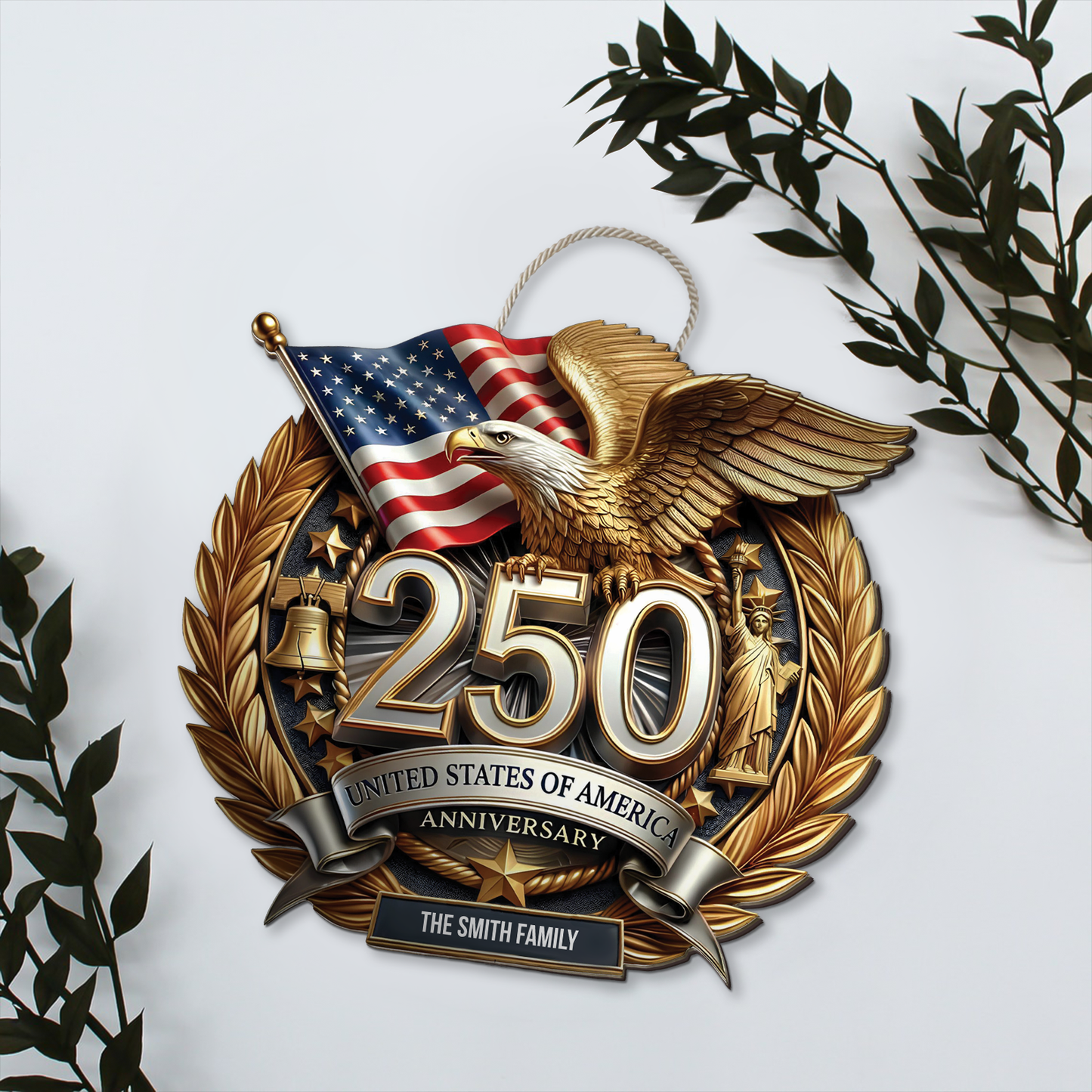 America 250 Years Anniversary Wooden Sign | Patriotic Eagle 4th Of July Wood Sign 684642