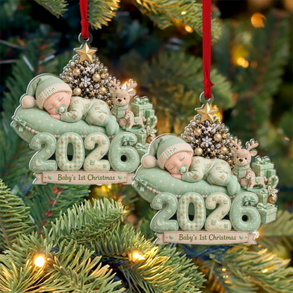 Personalized Baby's 1st Christmas Acrylic Ornament, Custom Name Newborn Christmas Keepsake 686592