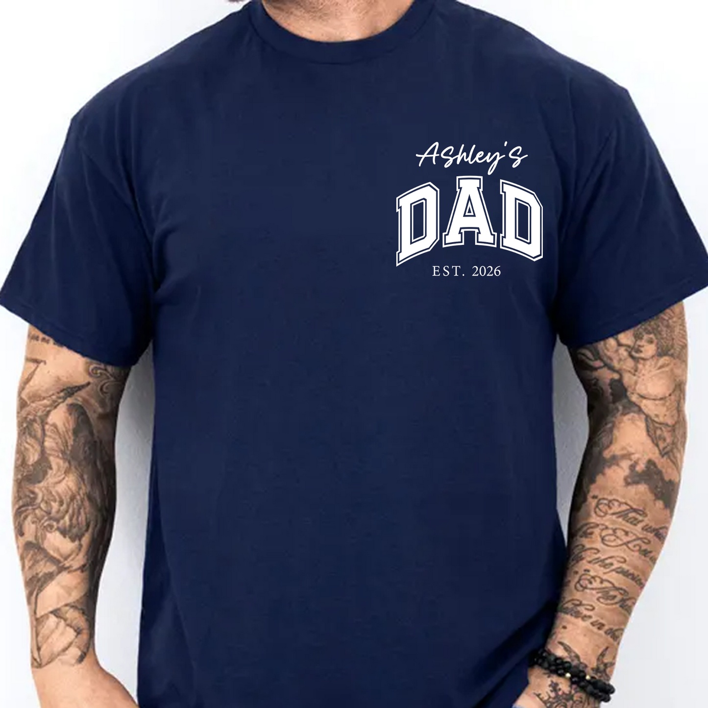 Personalized Dad Dark Shirt With Kid Name, Family Pocket T-Shirt, Father’s Day Gift, Gift For Dad 684978