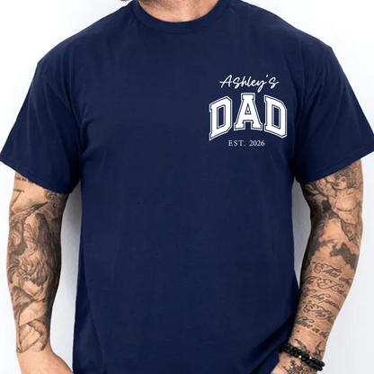 Personalized Dad Dark Shirt With Kid Name, Family Pocket T-Shirt, Father’s Day Gift, Gift For Dad 684978