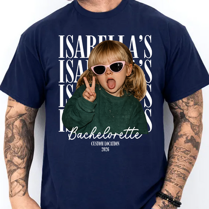 Custom Photo Bachelorette Dark Shirt, Personalized Bridal Party Tee, Gift For Besties 685714