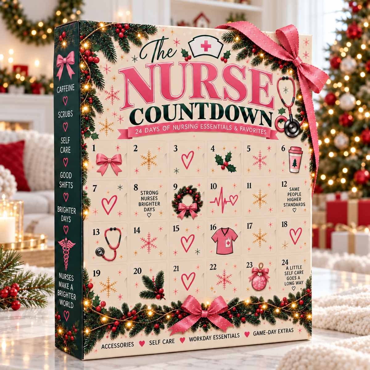 The Nurse Christmas Advant Calendars, 24 Pieces Holiday Countdown Gift Box 686644 WFD