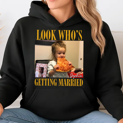 Custom Photo Look Who's Getting Married Dark Shirt, Personalized Bachelorette Tee, Bridal Shower Gift 685698