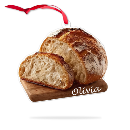 Personalized Sourdough Bread Acrylic Ornament, Custom Name Christmas Gift For Bread Lover 686378