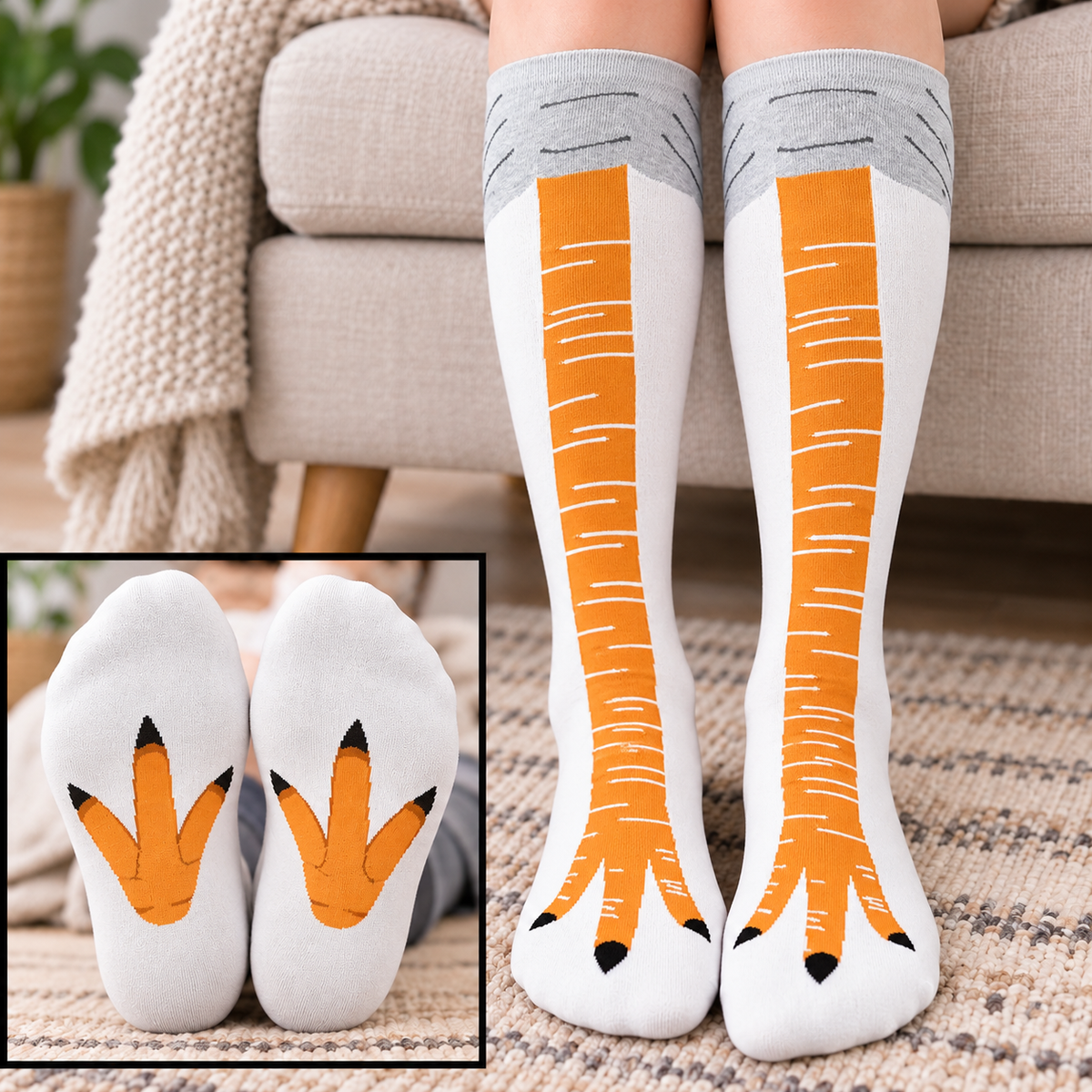 Personalized Funny Chicken Leg Socks, Hilarious Gag Gift For Friends 686762 WFD