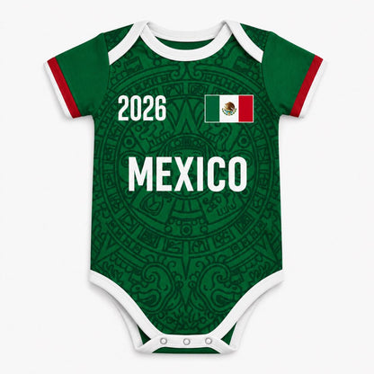 Custom Name Mexico 2026 World Soccer Baby Suit, Personalized Name Number Baby Romper, Soccer Uniform Kit, Gift For Newborn 685354