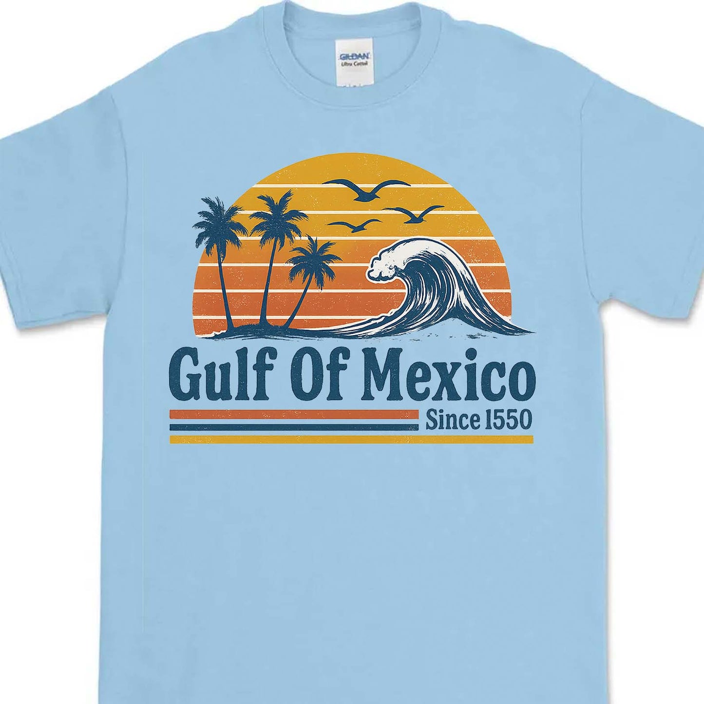 Retro Sunset Gulf Of Mexico Since 1550 Shirt, Mexico Beach Shirt, Anti Gulf Of America Shirt, Political Tee, 8647 Anti Trump 682172