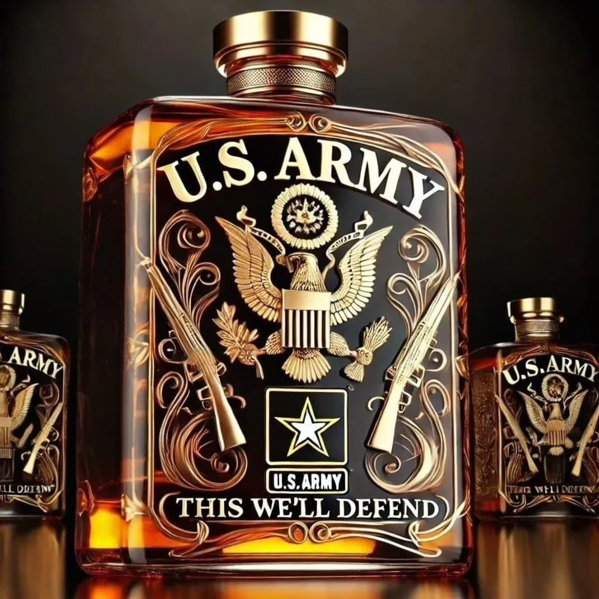 250th Anniversary Veteran U.S. Military Tribute Whisky Decanter, Anniversaries Parties and Collectors Gift 684046